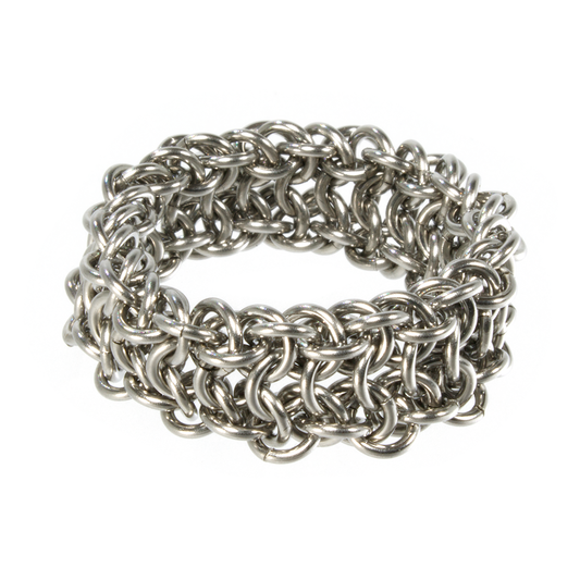 A steel european chainmaille ring.