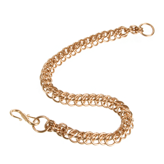 A bronze persian chainmaille bracelet.