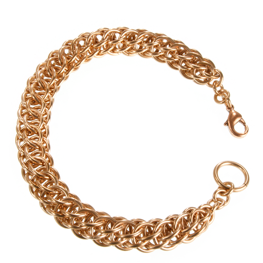 A bronze persian chainmaille bracelet.