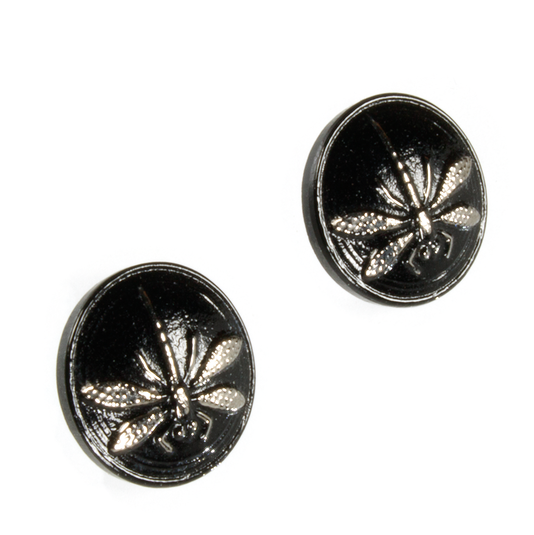 A pair of czech glass stud earrings.