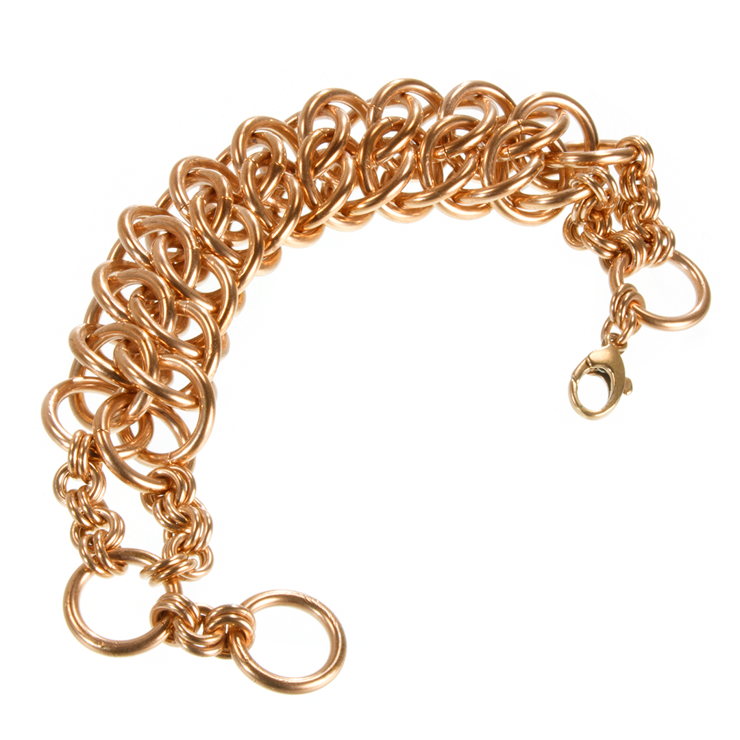 A heavy bronze persian chainmaille bracelet.